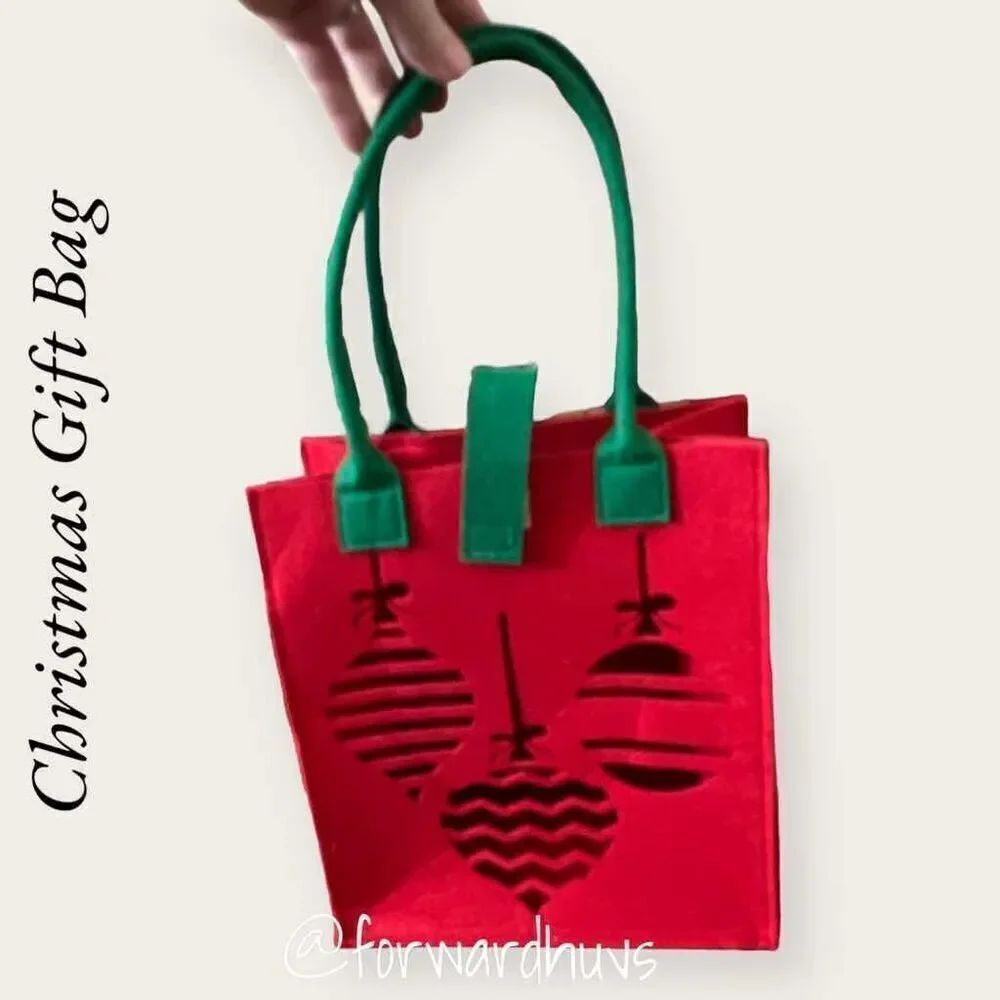 Bundle Sale 3 for $15 | Handmade Felt Christmas Tote | Festive Ornament Design